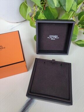 *EMPTY* Hermès Earring Bracelet Necklace Case | Jewelry Gift Box | Brown Orange